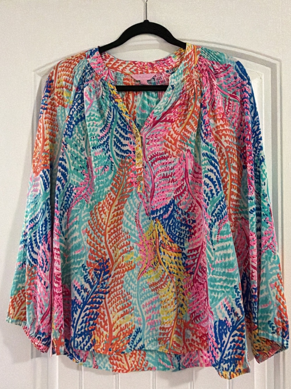 Lilly Pulitzer Multicolor Fern-Print Elsa top